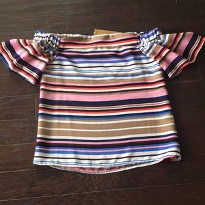 NWT Francesca XS Off The Shoulder striped Top